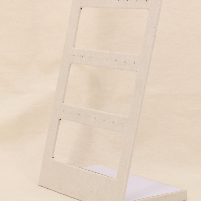 Présentoirs de boucles d'oreilles en tissu rectangulaire 0623516 naturel/beige