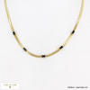 Collier soirée acier inoxydable maille miroir strass 0122574 noir Collier soirée acier inoxydable maille miroir strass 0122574 noir