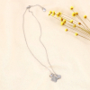 Collier acier inoxydable trèfles strass femme 0123616 argenté