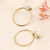 Boucles d'oreilles grands anneaux en acier inoxydable disques strass blancs 0323582 doré