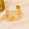 Bracelet manchette forme multi-cercles en acier inoxydable pour femme 0223605 doré