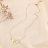 Collier acier inoxydable pendentif demi-fleur coeur strass 0123617 doré