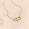 Collier acier inoxydable pendentif effet épingle à nourrice et strass 0123615 doré