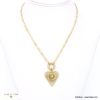 Long collier acier inoxydable pendentif coeur tourbillon 0123009 doré