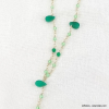 Collier Y acier inoxydable gouttes billes pierre naturelle 0123062 vert