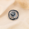 Broche magnétique vintage fleur spirale métal émail 0524007 noir