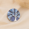 Broche magnétique vintage fleur spirale métal émail 0524008 bleu