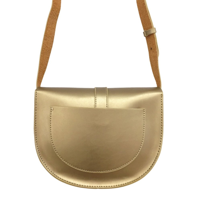 Sac porté épaule demi-lune simili-cuir rigide 0924003 doré