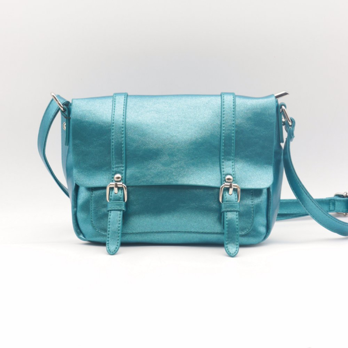 Sac gibecière simili-cuir métallisé Flora&Co 0924005 bleu canard Sac gibecière simili-cuir métallisé Flora&Co 0924005 bleu canard