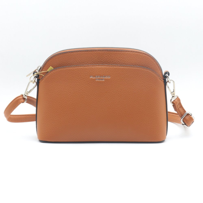 Sac à bandoulière Flora&Co simili-cuir rigide grainé 0924014 cognac