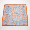 Foulard carré motif tapisserie floral touché soie polyester 0724013 orange