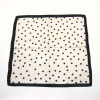 Foulard carré motif petits pois bordure touché soie polyester 0724016 naturel/beige