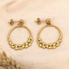 Boucles d'oreilles acier inoxydable anneau pétales femme 0324053 doré