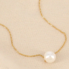 Collier bille imitation perle acrylique acier inox femme 0124113 doré