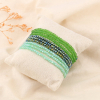 Bracelets élastiques perles cristal +boudin pour femme 0224084 vert