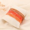 Bracelets élastiques perles cristal +boudin pour femme 0224084 orange