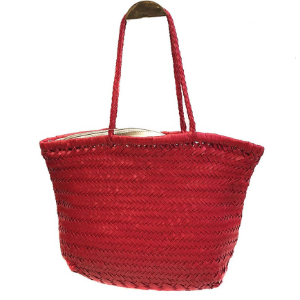Grand cabas simil-cuir tressé femme 0924036 rouge