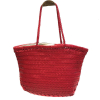 Grand cabas simil-cuir tressé femme 0924036 rouge
