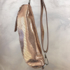 Sac banane cuir véritable lamé style métallisé 0924037 vieux rose