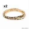 8 BRACELETS FINS ÉLASTIQUES À STRASS MULTICOLORES 0223046 noir