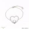 Bracelet acier inoxydable double coeur strass femme 0222559 argenté