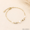 Bracelet perle eau douce pierres naturelles acier inoxydable 0223068 blanc