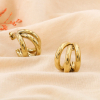 Boucles d'oreilles acier contemporain demi-creole 0324181 doré