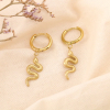 Boucles d'oreilles mini-créoles serpent texturé acier inox 0324231 doré