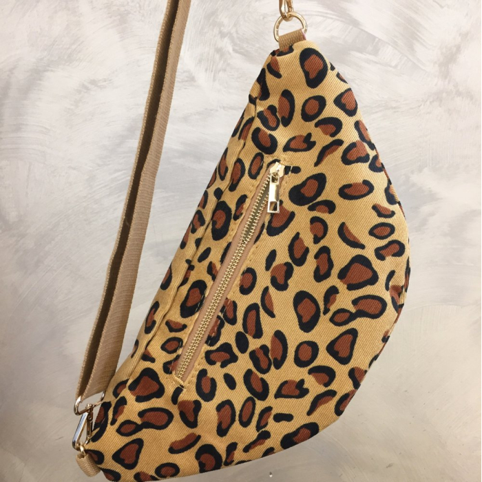 SAC BANANE TISSU IMPRIMÉ PRINTEMPS 0924016 cognac