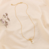 Collier acier inoxydable nœud perle acrylique femme 0124151 doré