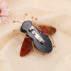 Broche épingle abeille vintage résine métal 0524505 marron