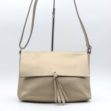 Sac messager Flora&Co simili-cuir grainé rabat 0923012 doré