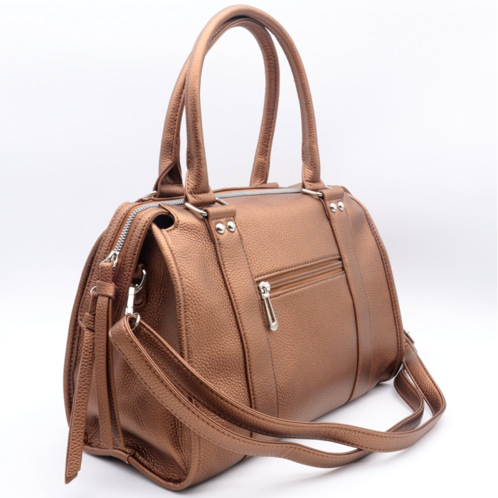 Sac bowling simili-cuir grainé Flora&Co femme 0924511 marron