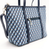 Cabas tote porté épaule Flora&Co simili-cuir texturé géométrique 0924512 bleu