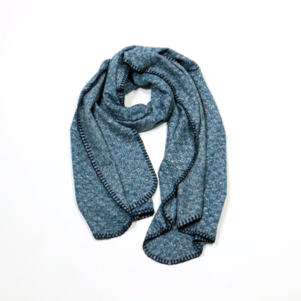 Echarpe chinée longue à carreaux pour femme 0724517 bleu foncé