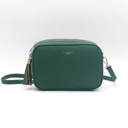 SAC BOX FLORA&CO SIMILI-CUIR GRAINÉ POMPON TASSEL FEMME 0922053 vert sapin