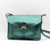 Sac cartable en similicuir souple brillant multi-poches bandoulière pour femme 0923504 vert sapin