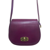 sac à bandoulière cuir véritable rigide mat rabat 0922505 violet