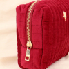 Pochette trousse maquillage velours matelassé étoile 0924501 rouge