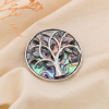 Broche aimantée colorée arbre de vie métal émail 0524515 argenté aurore boréale