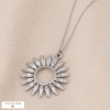 Collier acier inoxydable pendentif fleur ajourée 0124019 argenté