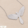 Collier acier inoxydable pendentif oiseau en vol 0124043 argenté