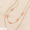 Collier double-rang acier inoxydable cristal facetté 0124140 orange