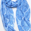 Foulard Mousseline Coton Viscose Imprimé Géométrique 0725010 bleu