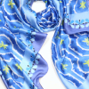 Foulard Soie Viscose Floral Etoile 0725001 bleu