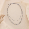 Collier Chaîne Double-Rangs Acier Inoxydable 0125041 argenté
