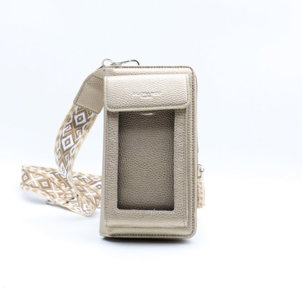 Sacoche smartphone Multifonction Flora&Co simili-cuir 0925001 doré