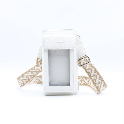 Sacoche smartphone Multifonction Flora&Co simili-cuir 0925001 blanc