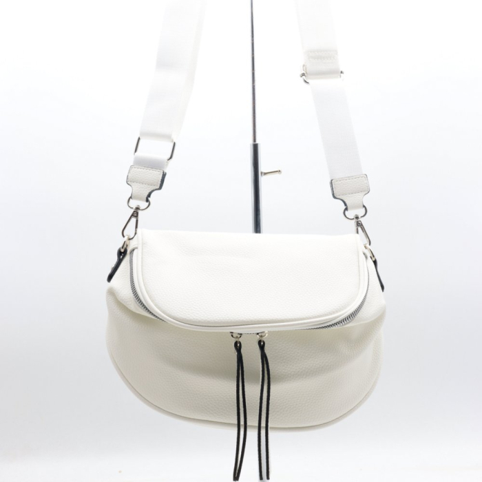 Sac banane XL Flora&Co simili-cuir souple grainé poche extérieure zippée 0922532 blanc Sac banane XL Flora&Co simili-cuir souple grainé poche extérieure zippée 0922532 blanc