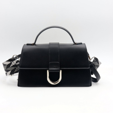Sac simili-cuir Flora&Co rigide grainé double bandoulières femme 0923029 noir